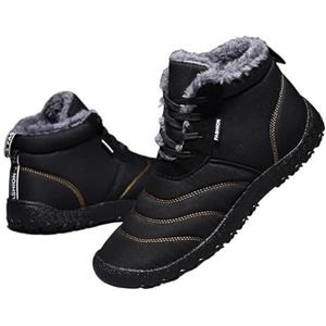 Snow Boots For Waterproof Snow Boots Warm Ankle Bootie Comfortable Slip On Outdoor Fur Lined Winter Shoe Men's Fashionable Snow Boots (Color : Black, Size : EU 43)
