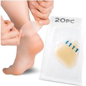 HALUTO pleisters set van 20 - hydrocolloïde blarenpleisters grote anti-blaren pleisters - waterdichte transparante gel anti-blaren pleisters - hielpleisters
