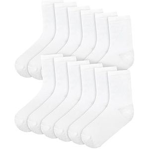 A2Z 4 Kids Jongens Meisjes Kinderen Terug naar School Katoen Rich - Socks 970 6 Pack White 10-14