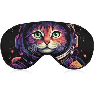 Space Cat slaapmasker, licht, oogmasker om te slapen, met verstelbare riem, voor dames en heren