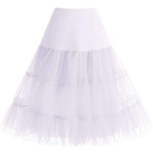 Bbonlindress Petticoat Rok Zomerjurk Vrouwen Ruffle Rok petticoat Onderrok Crinoline voor Rockabilly Jurk White S/M