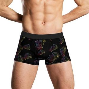 Muziek Notes Regenboog Stoomtrein Heren Ondergoed Ademend Boxer Slips Zachte Stretch Boxers Trunks