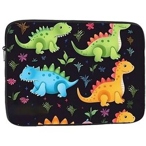 Laptop Sleeve Kleurrijke Leuke Dier Dinosaurus Print Water Schokbestendig Laptop Case Laptop Sleeve Tas voor Vrouw Man Werk Business 15 Inch