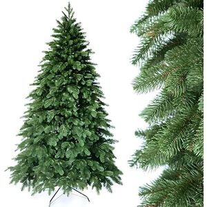 SMEREKA® Kunstkerstboom 230 cm - 100% natuurgetrouwe spuitgietwerk, gemaakt in de EU, kunstdennenboom met standaard van metaal, Christmas tree kerstboom