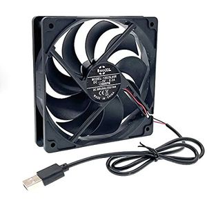 120 mm mini USB Koelventilator, router -fans, for DIY PC Koeler TV Box Wireless PlayStation, Silent Quiet DC 5V 120x120x2 5 mm w/ (Blade Color : Fan Only)