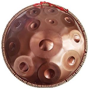 Handpan Drum Gold Steel Tongue Drum met rotan randbescherming voor familie en vrienden Holiday Gift, 22 Inch Handpan Instrument Hand Drum,12notes