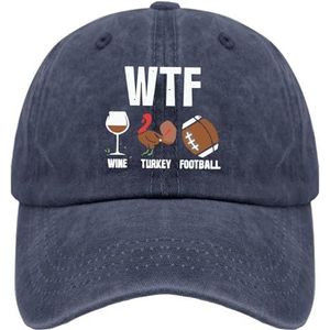 Baseball Caps Wijn WTF Turkije Voetbal Trucker Cap voor Mannen Grappig Gewassen Katoen Verstelbaar, Donkerblauw, Eén Maat