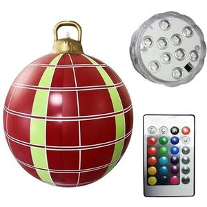 60 cm Kerstbal Ornamenten Outdoor Indoor Lichtgevende LED Kerst Decoratie Bal Ballon Opblaasbare Speelgoed Bal Kerstmisgift-Q-60cm