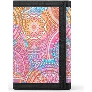 Hippie Mandala Caleidoscoop Elementen Casual Heren Creditcardhouder Portefeuilles voor Vrouwen Slanke Duurzame Portemonnee met ID Venster