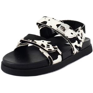 Steve Madden Mona-c sandaal voor dames, Zwart/Wit, 39 EU