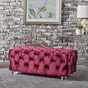 JAVYPPT Ottomans Krukken Zachte Rustende Voetkruk Sofa Bench Zitting, Luxe Getuft Ottomaanse Einde van Bed Bank (En, 100 * 40 * 40 cm)