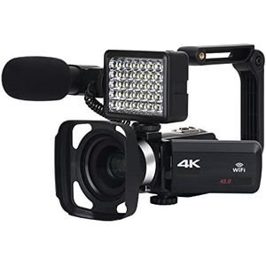 Videocamera Vlogcamera Recorder Volledige 4K digitale camera Camcorder Digitale videocamera's Live streaming 18X fotografie Vloggen Recorder Ultra HD Webcam(128G SD Card,Camera Knit 3)