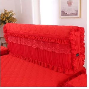 OZLCUA Kussenhoes kant nachtkastje hoes woondecoratie beddengoed dekbed all-inclusive hoofdeinde hoes prinses verdikt katoenen bed spreidt bed hoofdeinde hoes (kleur: rood, maat: B 220 cm x H 65 cm)