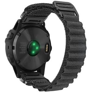 Horlogeband geschikt for Garmin Quickfit 20 22 26 mm band Compatibel met Fenix/Tactix/Forerunner/Vivoactive/Approach/MARQ/Enduro (Color : BLK, Size : 26mm)