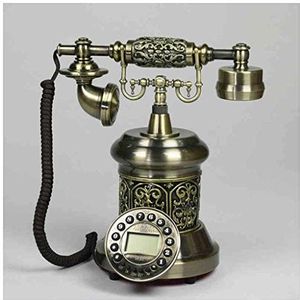 Telefoon Gesneden Europese Telefoon Vaste Thuis Vaste Retro Telefoon Creatieve Oude Antieke Knop (A)