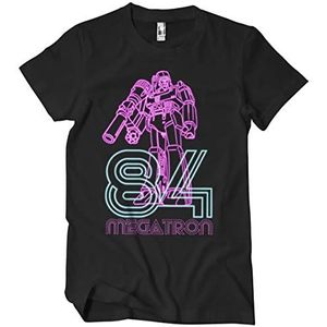 Transformers Officieel gelicenseerd Megatron 84 Neon Mannen T-shirt (Zwart), Medium