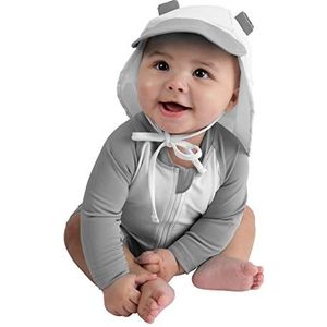 Cuddle Club One-Piece Sunzies Zwempak UPF 50+ Zonwerend Zonnepakje - SunziesBearWhiteGrey0-3m