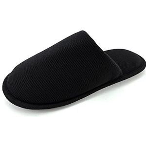 ofoot Heren biologisch katoenen gezellige binnenslippers, traagschuim huis plat, wasbare instapschoenen voor thuis