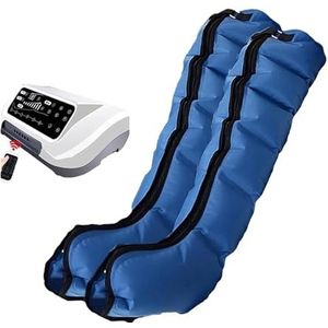 Elektrisch Compressieapparaat voor Benen - 6-Zone Lymfedrainage met Luchtmassage, Vermindert Zware Benen en Verbetering Bloedcirculatie (Blauw)
