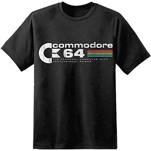 Commodore 64 C64 Retro Computer Men T Shirt Amiga Atari Distressed Print Vintage Black XL