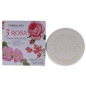 LErbolario 3 Rose Perfumed Bar Soap for Unisex 3.5 oz Soap