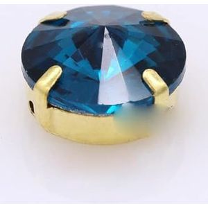 24 kleuren 6/8/10/12/14/16/18/25mm ronde naai op kristal met gouden knop voor kleding sieraden schoenen diy versieringen-capri blauw, 18mm 6 stks