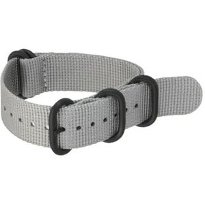 Jeniko Nieuwe Kwaliteit Nylon Grijze Horlogebanden, 18 MM 19 MM 20 MM 21 MM 22 MM 23 MM 24 MM 26 MM NAVO-band (Color : Grey Black buckle, Size : 26mm)