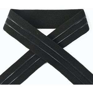 5/10M 20/25/30/40/50mm Nylon antislip elastische band tas riem riem siliconen rubber tape zwart lint DIY kledingstuk naaien accessoire-zwart-A-50mm-10meter