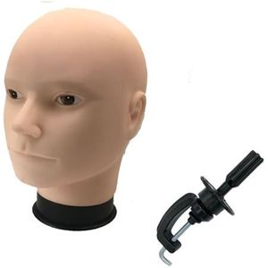 Grote mannelijke hoofdpop mannequin hoofd trainingshoofd met standaard for pruiken maken display kapper haarstylist training praktijk(Nomakeup-kit55cm)