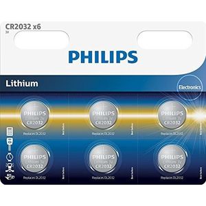 Philips Minicells Knoopcel – niet-oplaadbare batterijen (lithium, knop/hoek, CR2032, CD (cadmium), HG (Mercurius), PB (Plum))
