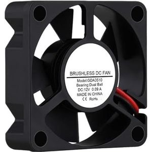 12 V ventilator, 35 x 35 x 10 mm, dubbele kogel, 35 mm, mini-axiale ventilator voor 3D-printer, 35 x 10 mm, 3,5 cm, borstelloze microventilator voor laptop
