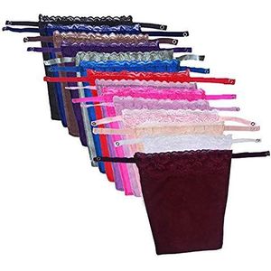 YEKEYI 14Pcs Lady Kant Clip-on Mock Hemdje BH Insert Overlay Bescheidenheid Panel, Zwart beige wit rood roze Dpurple rose Lpurple kahki paars koffie grijs wijnblauw, one size