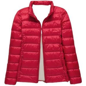 Niiyyjj Vrouwen Puffer Jacket Plus Size Vrouwelijke Ultra Lichtgewicht Eendendons Jas Hooded Down Jassen, rode standaard, XXL