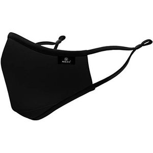 NEKAVA Premium mond- en neusbescherming zwart met neusbeugel en verstelbare banden. Mondbescherming masker van katoen, wasbaar en duurzaam gezichtsmasker