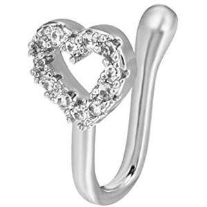 Neuspiercing 1 stuk koper hart clip op neus ring ster nep neus piercing clip op kruis neusclip nep sieraden faux piercing Helixpiercing (Size : E02883)