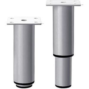 MIKFOL 1 stuks aluminiumlegering bed been tv-kast hoogte verstelbaar aangepaste kast badkamer tafel been metalen bank salontafel ondersteuning been (kleur: 25 cm grijs verstelbaar tot 42 cm)