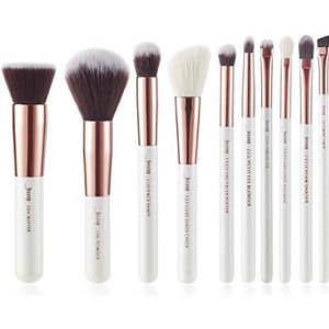 Bswefty Make-up borstels set 6-25 stuks Parel Wit/Rose Gold Professionele Make-up borstel Natuurlijke Haar Foundation Poeder Blushes (Handvat Kleur: T216 (10 STKS))