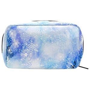 MONTOJ Lichtblauwe sneeuwvlok make-up rits zak cosmetische zakken