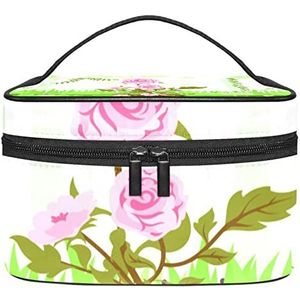 Bloem make-up organizer tas, reismake-up tas organizer case draagbare cosmetische tas voor vrouwen en meisjes toiletartikelen, Meerkleurig, 22.5x15x13.8cm/8.9x5.9x5.4in