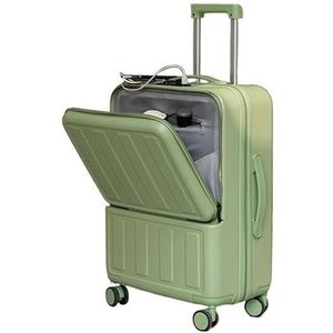 Leuke bagage Vrouwelijke kleine lichtgewicht multifunctionele koffers Reiswachtwoord Leren reistas op wielen (Color : Brown, Size : 20"")
