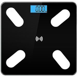 Digitale Weegschaal Slimme Personenweegschaal Balance Health Bluetooth Lichaamsvet Smart Electronic Weighing LCD Digital Gemakkelijk Te Gebruiken(Black with USB)