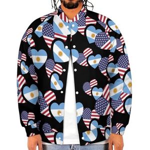 Argentinië Amerikaanse vlag grappige mannen honkbal jas gedrukt jas zachte sweatshirt voor lente herfst