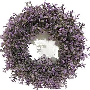 Krans kunstmatige kunstmatige babysbreath krans slinger voor bruiloft decoratie thuis feest muur opknoping voordeur decoratie krans decor (kleur: paars, maat: 45 cm)