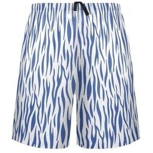 LI ZHI XIN Herenpyjamabroek, korte pyjamabroek, zomer casual shorts, elastische taille met trekkoord, rechte buis losse pasvorm met 2 zakken, S-XXL zebrastrepen patroon, Meerkleurig, S