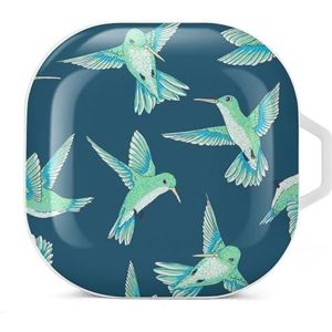 Flying Humming-bird of Paradise oordopjes hoesje compatibel met Samsung harde beschermhoes wit stijl