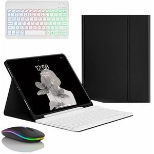 Toetsenbordhoes voor Samsung Galaxy Tab S10 Ultra 14.6'' 2024 (SM-X920), Magnetisch Afneembaar Draadloos Achtergrondverlichting Toetsenbord met Bluetooth Muis,zwart