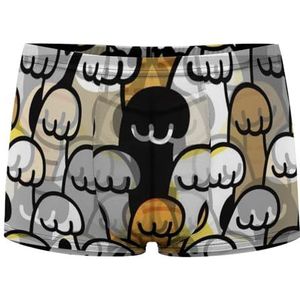 Kat Paw Voetafdruk Patroon Heren Boxer Slips Sexy Shorts Mesh Boxers Ondergoed Ademend Onderbroek Thong