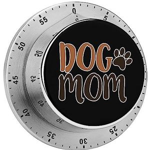 Leuke Poot Hond Mom Mechanische Wind Up Timer Rvs Roterende Alarm Handleiding 60 Minuten Countdown Voor Koken Leren