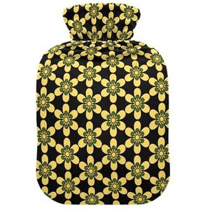 LI ZHI XIN PVC warmwaterkruik met fluwelen deksel 1L 2L kleine middelgrote bloemen bloem print patroon