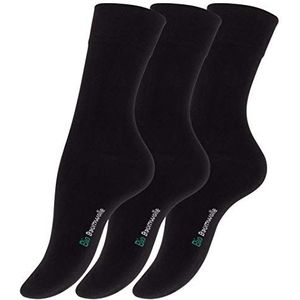 Vincent Creation 12 paar zwarte sokken van biologisch katoen voor dames van puur biologisch katoen